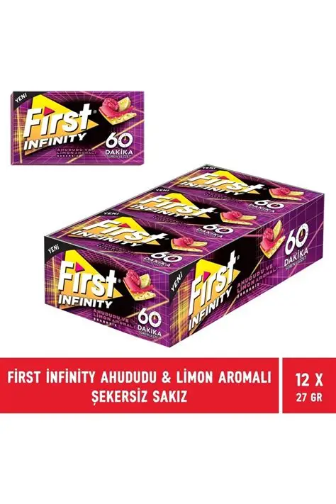 60 ahududu FIRST SENSATIONS 60 DK AHUDUDU & LİMON AROMALI CÜZDAN SAKIZ 27 G 12*12 - Görsel 1