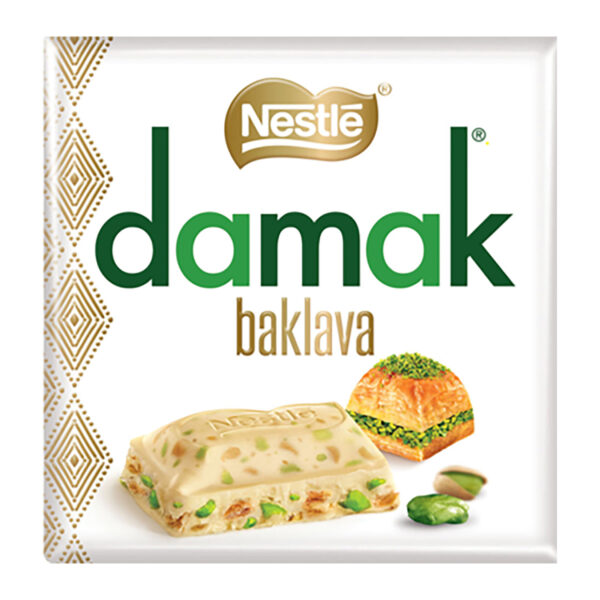 NESTLE DAMAK BAKLAVA ANTEP FISTIKLI BAKLAVALI BEYAZ ÇİKOLATA 60 G 6*